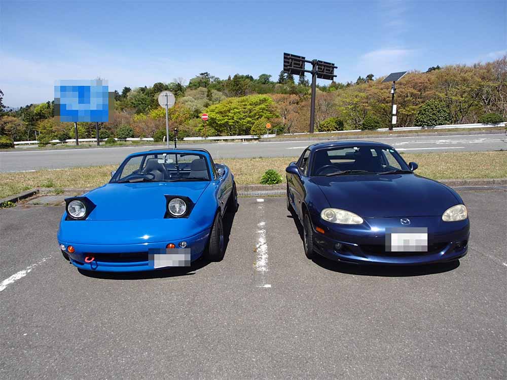 Tuned NA Miata MX5 and my NB2. Many Good Clean Used Miatas available in Japan. Can import via Japan Car Direct