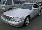 Mercedes Benz SL500,silver metallic finish,aluminum wheels,great condition,Japanese used car auction
