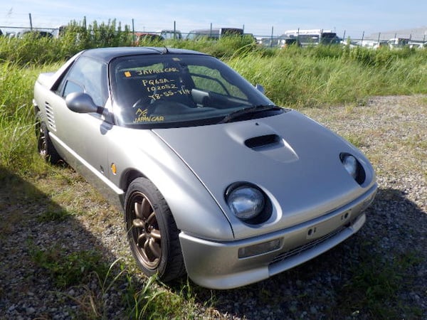 Mazda, Autozam, gullwing doors, mid-engined kei-class sports car, roadster, kei car, Japan domestic market, buy a car from japan, auto parts from japan, Japan Car Direct, Japan car auction