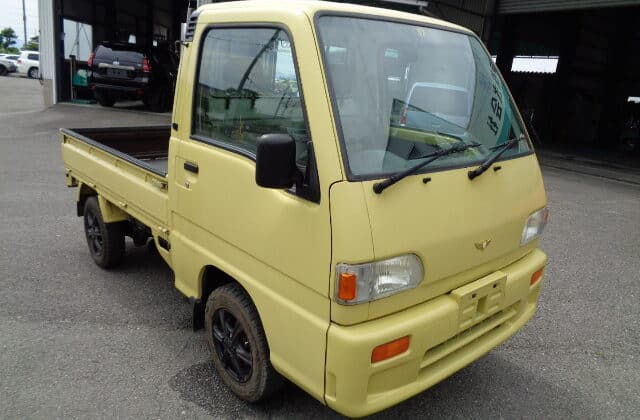 Subaru Sambar Yellow, Kei Truck, Japanese Mini Truck, Import From Japan, Used Car Auction, Subaru Sambar, Compact Utility Vehicle, Japanese Kei Truck, JDM, Japan Car Direct