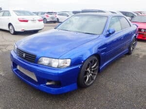 Blue Toyota Chaser, Toyota Chaser JZX100, Toyota Chaser Import, JZX100 Chaser for Sale, Japanese Car Auctions, Used Cars Japan, Auction Japan, Toyota Chaser Importing, JDM Toyota Chaser, Japanese Used Car Dealers, Japan Car Direct