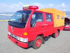 Toyota Toyoace, Japanese Fire Truck, Used Fire Trucks in Japan, Japan Car Auctions, Importing Specialty Vehicles, Toyoace Truck Features, Compact Fire Truck, Buying Used Toyoace, Toyoace Emergency Vehicle, Japan Car Direct