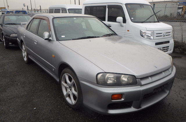 Nissan Skyline ER34, JDM Icon, Turbocharged Performance, Rear-Wheel Drive, Japanese Sports Sedan, Japan Car Auctions, RWD Performance, Skyline Legacy, Japan Car Direct