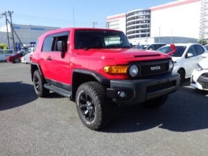 Red Toyota FJ Cruiser, Toyota FJ Cruiser for sale, JDM FJ Cruiser, Off-road FJ Cruiser, Red FJ Cruiser Import, Japanese SUV Auction, Toyota 4x4 Classic, Buy FJ Cruiser from Japan, Red Toyota SUV, Japan Car Direct